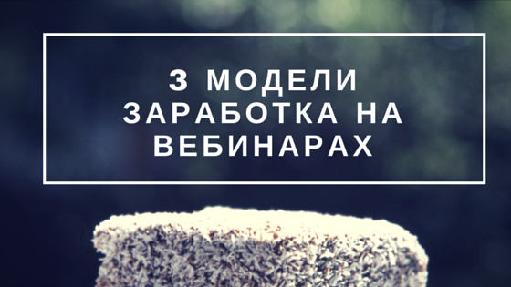 3 модели заработка на вебинарах